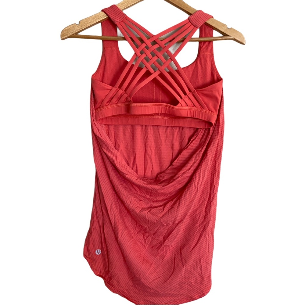 Lululemon Scoop Back Criss Cross Bra Tank Top Sz 6